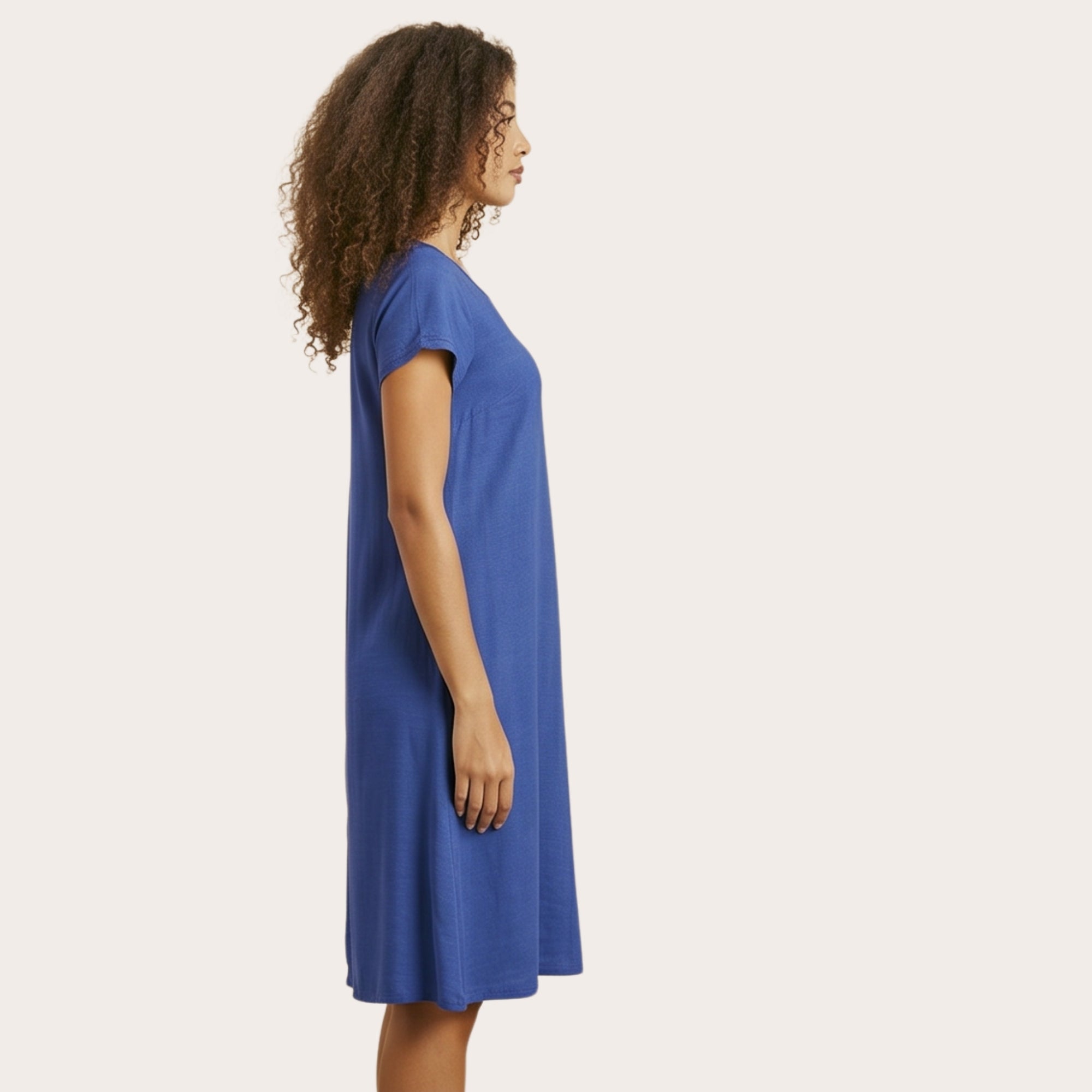 Abito estivo lungo effetto lino in viscosa fiammata – curvy con accessorio oro