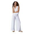 Pantalone estivo lungo in lino e viscosa – modello curvy scampanato con elastico (PV02)
