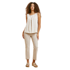 Pantalone estivo cropped a trombetta in viscosa satinata stretch – curvy