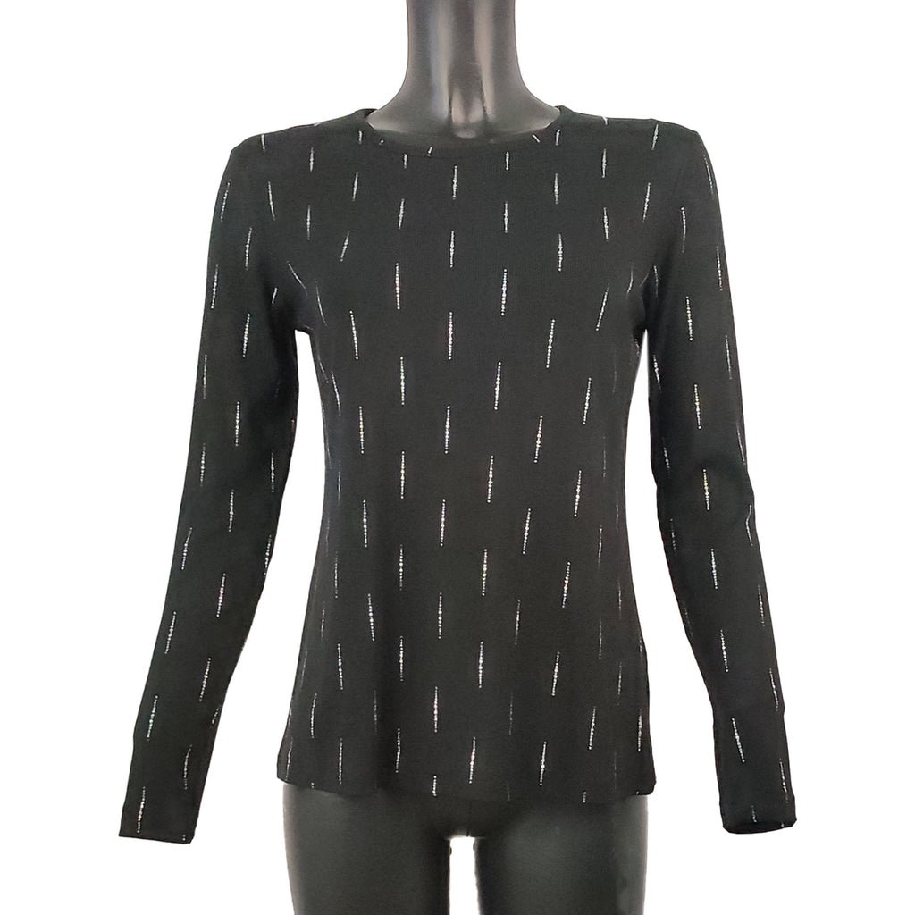 Maglia con costine glitter