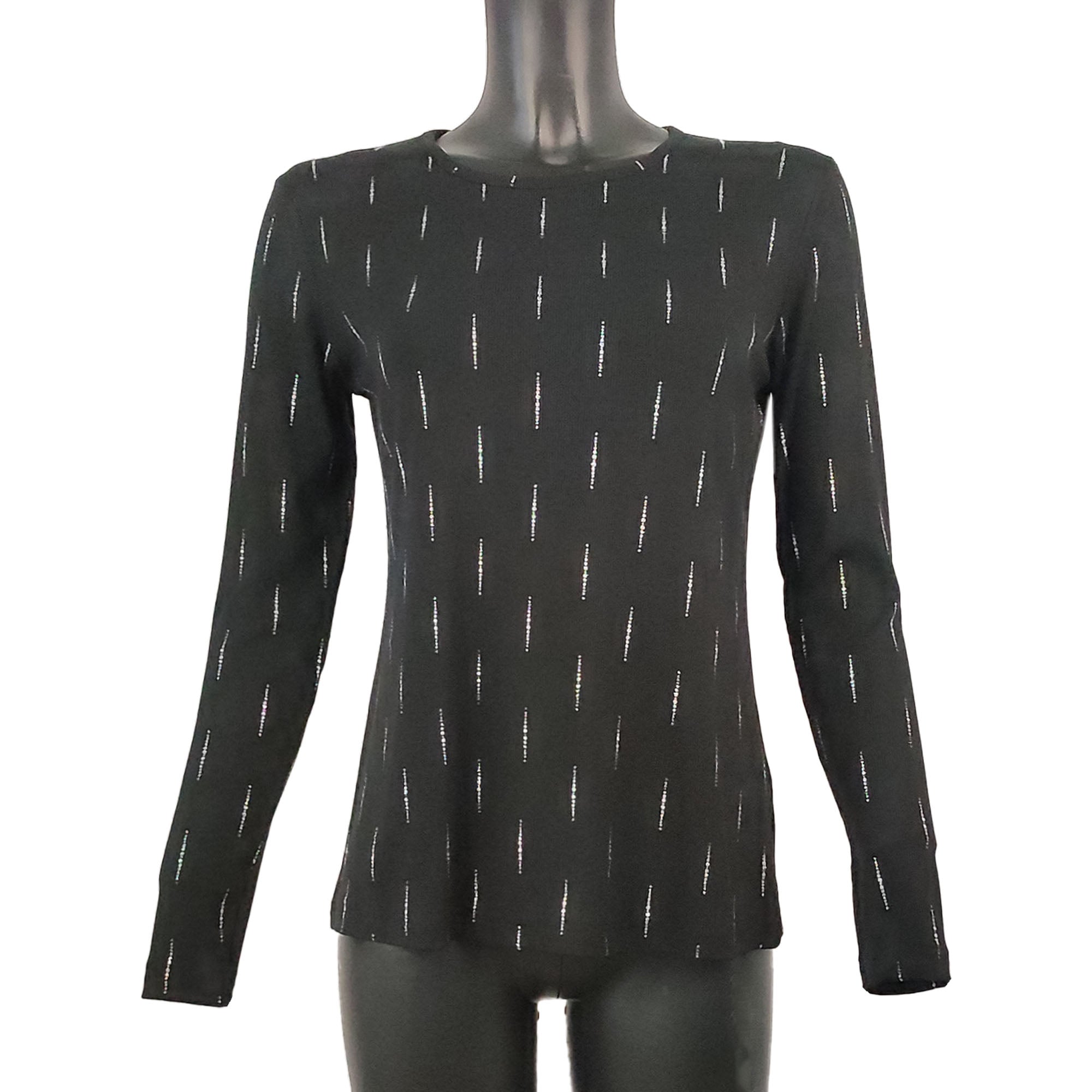 Maglia con costine glitter