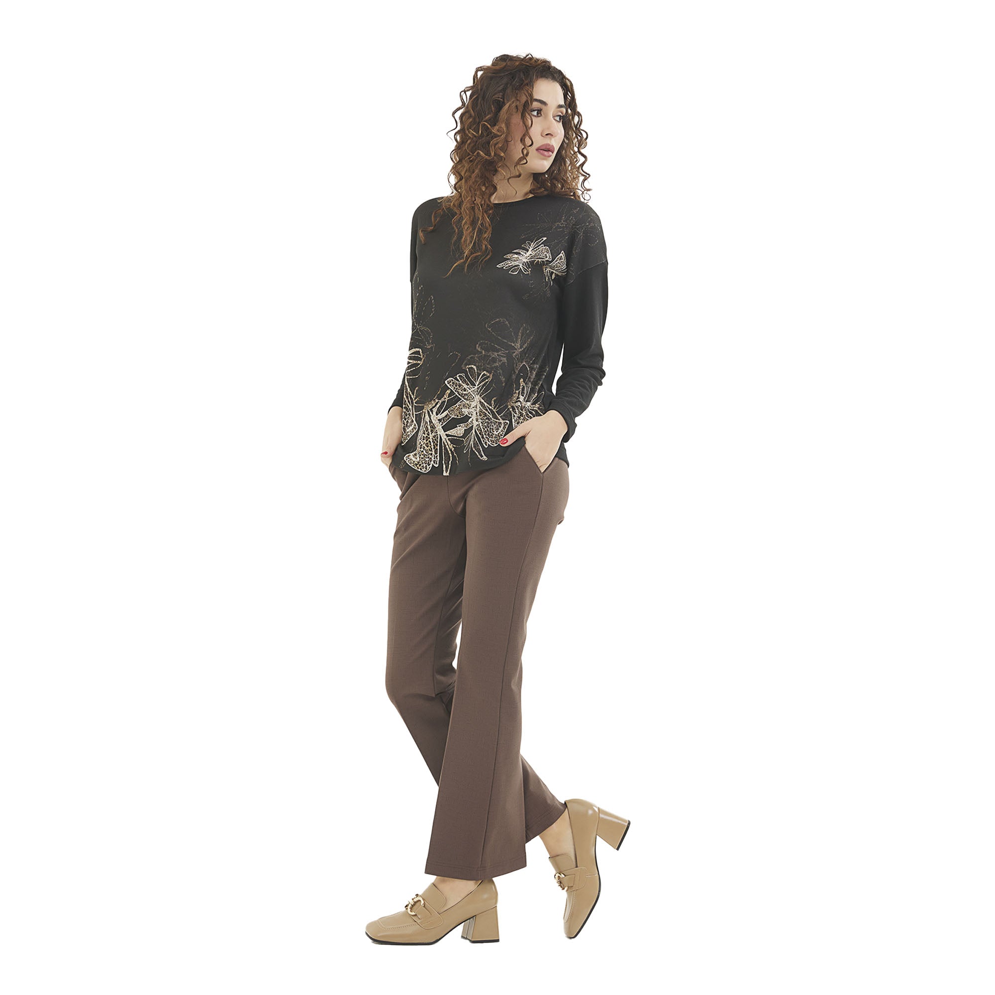 Pantalone flare con tasche