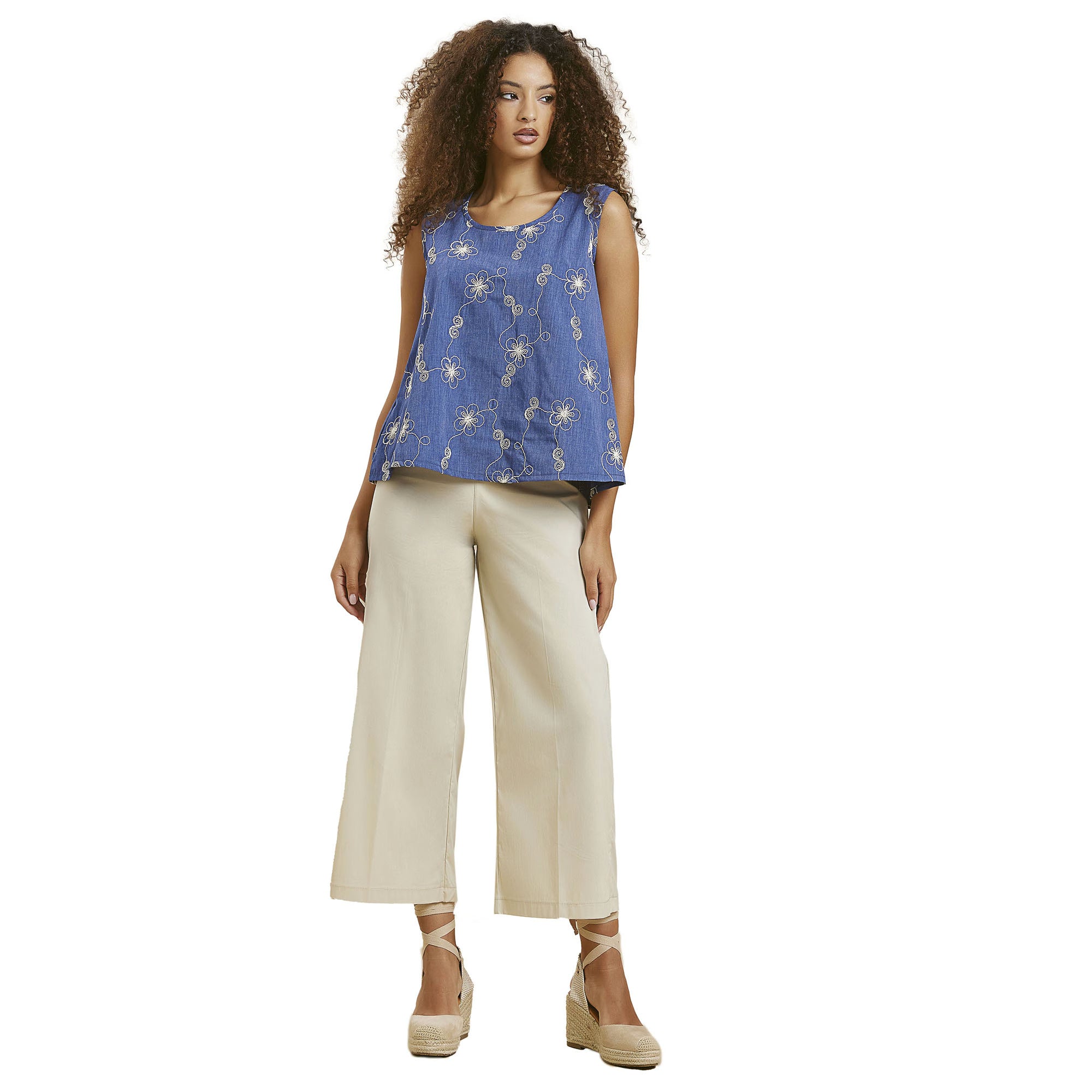 Pantaloni cropped con vita alta