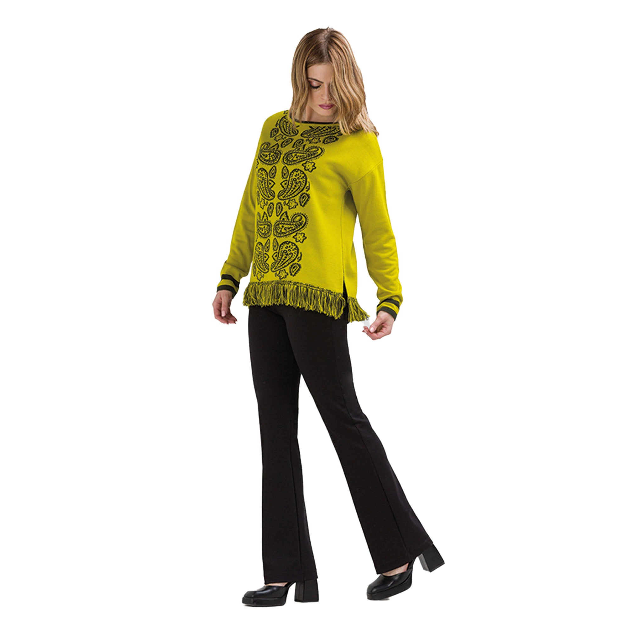 Maglia in lana in maglieria calata